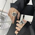Miniatyrbillede 1 af 5: 2 stk. Oversize Statement Ringe Dronning Bryllup Finger Ring Kostume J
