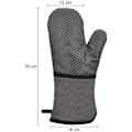 Miniatyrbilde 5 av 5: Ovn Anti Slip Silikon Dobbel Ovn Vott, Profesjonell Termisk Ovn Vott Varmebestandig Myk Lang Bomull Ovnshansker (Grå)
