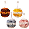 Miniatyrbild 1 av 4: 4-pack Chenille handdukar Hängande luddiga bollhanddukar Snabbtorkande bad