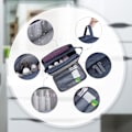 Miniatyrbild 5 av 5: Necessär för män, Resenecessär, Portabel necessär, Vattenavvisande rakpåse, med dubbel dragkedja, Stort förvaringsutrymme (Blå)