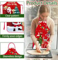 Miniatyrbilde 4 av 4: Juleforkle med Santa, Kjøkkenforkle, Julematlagingsforkle, Rød Juleforkle Trykt Forkle, Juleforklær til Julefest, Matlaging, Baking