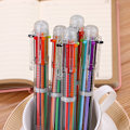 Miniatyrbillede 4 af 5: Multifarvet Pen Set - Klikbar Kuglepen med 6 Farver - Regnbue