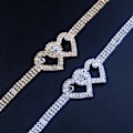 Miniatyrbillede 3 af 3: Rhinestone Hjerte Ankelkæder til Kvinder, Kærlighed Ankelkæde Jubilæumssmykker til Kone, Fødselsdagsgaver til Hendes