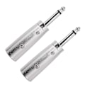 Pikkukuva 1 / 5: 2 x 3-napainen XLR - 6,35 mm (1/4\") mono uros liitin audioadapteri, hopea