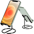 Miniatyrbillede 1 af 5: 2 stk. mobiltelefonstativ til skrivebord, sødt metal sort mobiltelefonstativholder