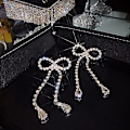 Miniatyrbillede 4 af 5: Vedhæng Øreringe Sølv Dangle Øreringe Kvinders Rhinestone Øreringe Letvægts
