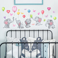 Miniatyrbild 3 av 5: En uppsättning söta elefanter ballonger fjärilar väggdekaler självhäftande väggdekor för vardagsrum, sovrum, kök, badrum