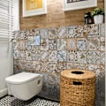 Pikkukuva 4 / 5: Imitation Vintage Colorful Tile Tile Sticker DIY Wall Sticker Wat