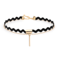 Miniatyrbild 2 av 5: Svart choker set sammet choker halsband spets tatuering choker tofs