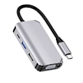 Miniatyrbild 2 av 5: 4 i 1 USB C HUB, dockningsstationsadapter med 4K-HDMI, VGA, grå