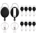 Pikkukuva 1 / 5: Retractable avainrengas, 10 kappaletta musta avainnauha korttipidikkeellä