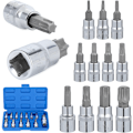 Miniatyrbillede 1 af 5: 13 stk. Torx topnøglesæt, T8 - T70 topnøglesæt, hun-Torx toppe, Torx bit topnøglesæt, krom vanadium stål 1/4\", 3/8\" og 1/2\" drev