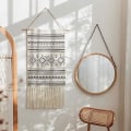 Miniatyrbilde 2 av 5: Bohemian Style Aztec Macrame Vegg Håndlaget Banner