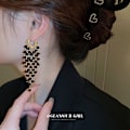 Miniatyrbillede 2 af 5: Lange Dangle Dangling Bling Crystal Rhinestone Tassels Øreringe bl
