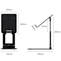 Miniatyrbilde 5 av 5: Sammenleggbart og høydejusterbart nettbrettstativ for skrivebord, robust iPad-holder i aluminium, kompatibelt med 4\" til 13\" nettbrett - Svart