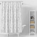 Miniatyrbilde 1 av 5: Marmor Dusjforheng for Bad Grå og Hvit Stoff Dusjforheng Sett Design Bad Tilbehør Dekorativ Tung Vektet(72\" B x 72\" H)