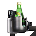 Miniatyrbilde 4 av 5: Barnevogn koppholder, universell for 2 i 1 barnevogn, for mobiltelefon, 360 graders roterende koppholder for rullestoler mobilitetsgåstoler sykler, grå