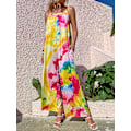 Miniatyrbillede 1 af 5: Dames Floral Print Jumpsuits Casual Ærmeløs Stropper Rompers W