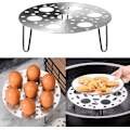 Miniatyrbilde 1 av 5: Dampgrill i rustfritt stål - dampkokingsbrakett - kakegrill - eggdampinnsats - sirkulær rist for potter og panner