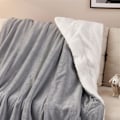 Miniatyrbillede 3 af 4: Tykt varmt vintertæppe blødt fluffy tæppe til seng sofa - sølvgrå - 100*150cm