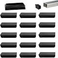 Miniatyrbillede 1 af 5: 80x40 mm Sort Plastik Rektangulært Rørprop
