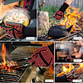 Miniatyrbild 4 av 5: Grillhandskar, 1 par - Anti-värme ugnshandskar upp till 800°C, matlagning