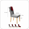 Miniatyrbillede 3 af 5: 4 stk. kontorstolbetræk Jaquard Stretch Mikrofiber til fødselsdagsfest Rød