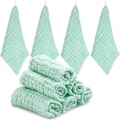 Miniatyrbillede 1 af 5: 10 stk. Baby Muslin Vaskeklude, 100% Økologisk Bomuld, Genanvendelige Baby Ansigtshåndklæder, 30 x 30 cm Ekstra Bløde Vaskbare Vaskeklude til Nyfødt Hud (Grøn)