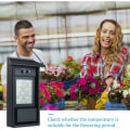 Miniatyrbild 5 av 5: Växthus Termometer, Vattentät Minsta Digitala Växthus Termometer Monitor 0,1°C Upplösning, Temperaturintervall -20 till 50, Batterier Ingår Ej, Melonfröpuré, Svart