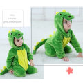 Miniatyrbilde 2 av 5: Enkellags dinosaur flanell romper jumpsuit