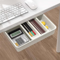 Miniatyrbillede 1 af 5: Under Desk Skuffe, Skrivebordsskuffe, Kontor Selvklæbende Skuffearrangør, Skjult Skuffeboks Hvid
