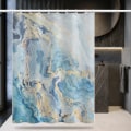 Miniatyrbilde 3 av 5: Dusjforheng i marmortekstur, dusjforheng i polyesterstoff 180x180 cm