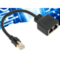 Pikkukuva 3 / 3: RJ45-jakaja, 1-2 portin RJ45-verkko Ethernet-sovitinjakaja, CAT8-verkkojohdon jakajasovitin kotitoimistoon