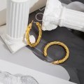 Miniatyrbillede 2 af 5: Titanium stål øreringe twist C-formet runde øreringe til kvinder