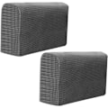 Miniatyrbilde 1 av 3: Pakke med sofaarmlene-beskyttere for lenestoler og sofaer - Sklisikre, premium, elastiske og strekkbare trekk (Mørk grå)