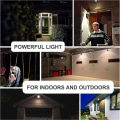 Miniatyrbilde 2 av 4: Utendørs bevegelsessensorlys, batteridrevet LED-belysning, trådløs flomlys, utendørs LED-spotlight, 360° roterende hode, utendørs vegglys