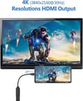Miniatyrbilde 3 av 5: Usb C til Hdmi-adapter, Usb Type C til Hdmi 4k-adapter (kompatibel med Thunderbolt 3)