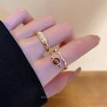 Miniatyrbillede 3 af 5: 2 stk. Justerbar Åben Hjerte Ring Konstellation Måned Bånd