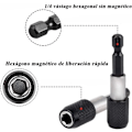 Miniatyrbild 3 av 4: 3-pack Elektrisk Borrbitthållare Adapter Magnetisk Förlängningsbitthållare med 1/4 Tums Hexskaft Magnetisk Hållare Borr för Elektrisk Skruvdragare 60mm