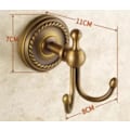 Miniatyrbillede 2 af 4: Dobbelt Krog Væghængt Retro Gul Messing Kobber Antik Bronze Frakkeholder til Badeværelsestilbehør