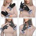 Miniatyrbilde 3 av 3: Par Dame Vintervarme Hansker, Dame Vinter Touchscreen Hansker Varme Tykke Vinter Touch Screen Hansker for Kvinner, Dame Vinter Strikkhansker, (Svart,