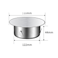 Miniatyrbillede 2 af 5: Ovnrørsdæksel 120mm til 130mm, Skorstenshuldækning, Rørsdæksel, Skorstenshuldækning, Rustfrit Stål Perforeret Skorstensdæksel Ø 148mm Dybde 45mm, Sølv