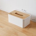 Pikkukuva 2 / 5: Paper Towel Box with Bamboo Lid White Large (21.6*13.4*10cm) Restaurant Pa