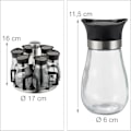 Miniatyrbillede 3 af 5: Krydderihylde, med 6 glas, 360° roterende hylde, rustfrit stål, glas, HxD 16 x 17,5 cm, karrusel, sølv/sort