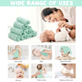 Miniatyrbillede 2 af 5: 10 stk. Baby Muslin Vaskeklude, 100% Økologisk Bomuld, Genanvendelige Baby Ansigtshåndklæder, 30 x 30 cm Ekstra Bløde Vaskbare Vaskeklude til Nyfødt Hud (Grøn)