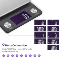 Miniatyrbild 3 av 5: Köksskala, digital elektronisk skala, USB-laddningsbar, hög precision (svart 5 kg)