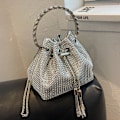 Miniatyrbillede 5 af 5: Kvinde Aften Taske Glitzrende Rhinestone Pung Designer Kæde Clutch Pung Taske Par