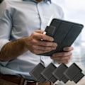Miniatyrbillede 5 af 5: 4 stk. Penholder-etui, perfekt til at organisere blyanter og penne, læder penholder med elastisk løkke til stylus, sort