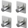 3M självhäftande krok, badrumskrok, rostfritt stål, 4 stycken (silver)