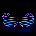 Miniatyrbilde 2 av 4: Shutter EL Wire Neon Rave Briller Blinkende LED Solbriller Lys U